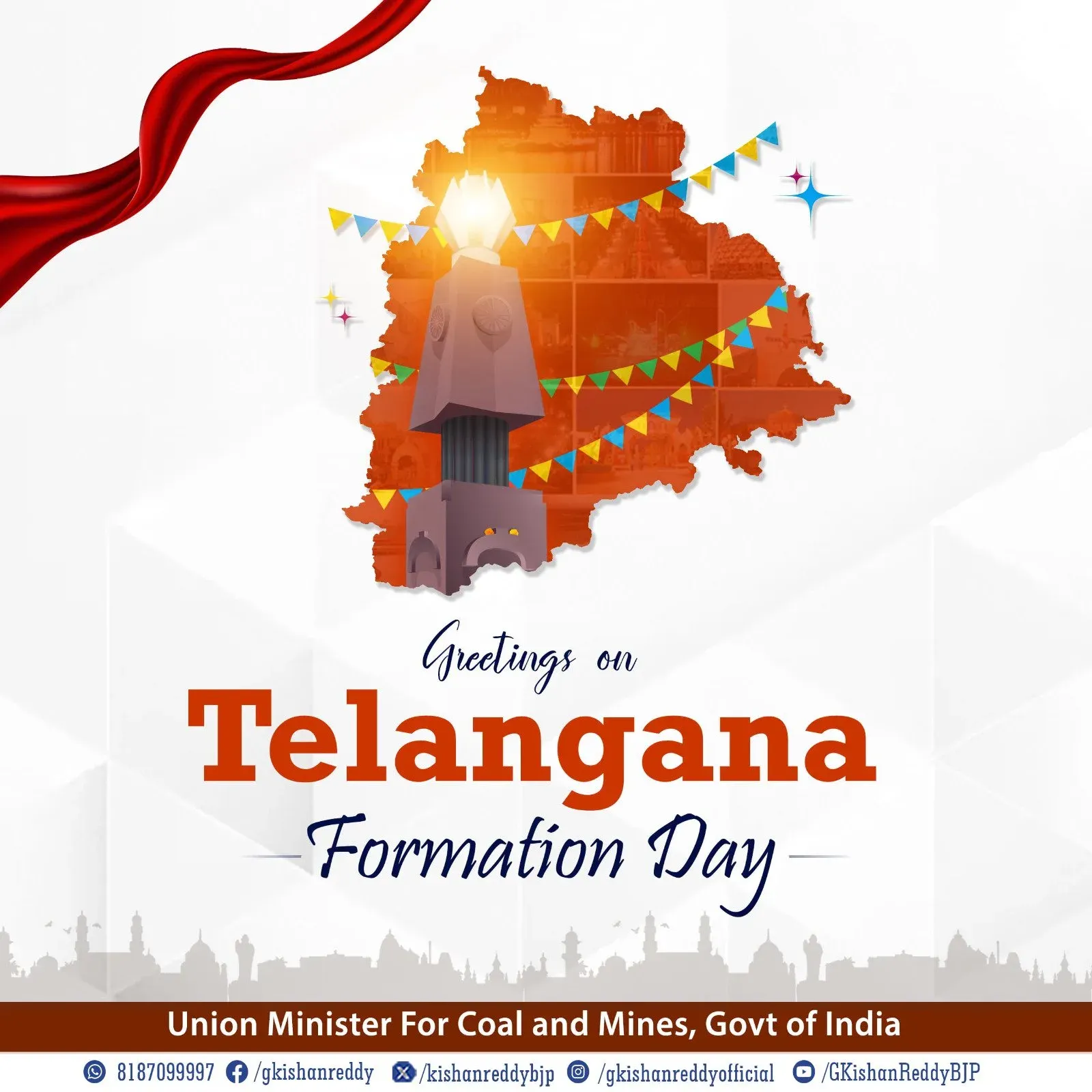 Kishan Reddy Greets Telangana on 12th Formation Day