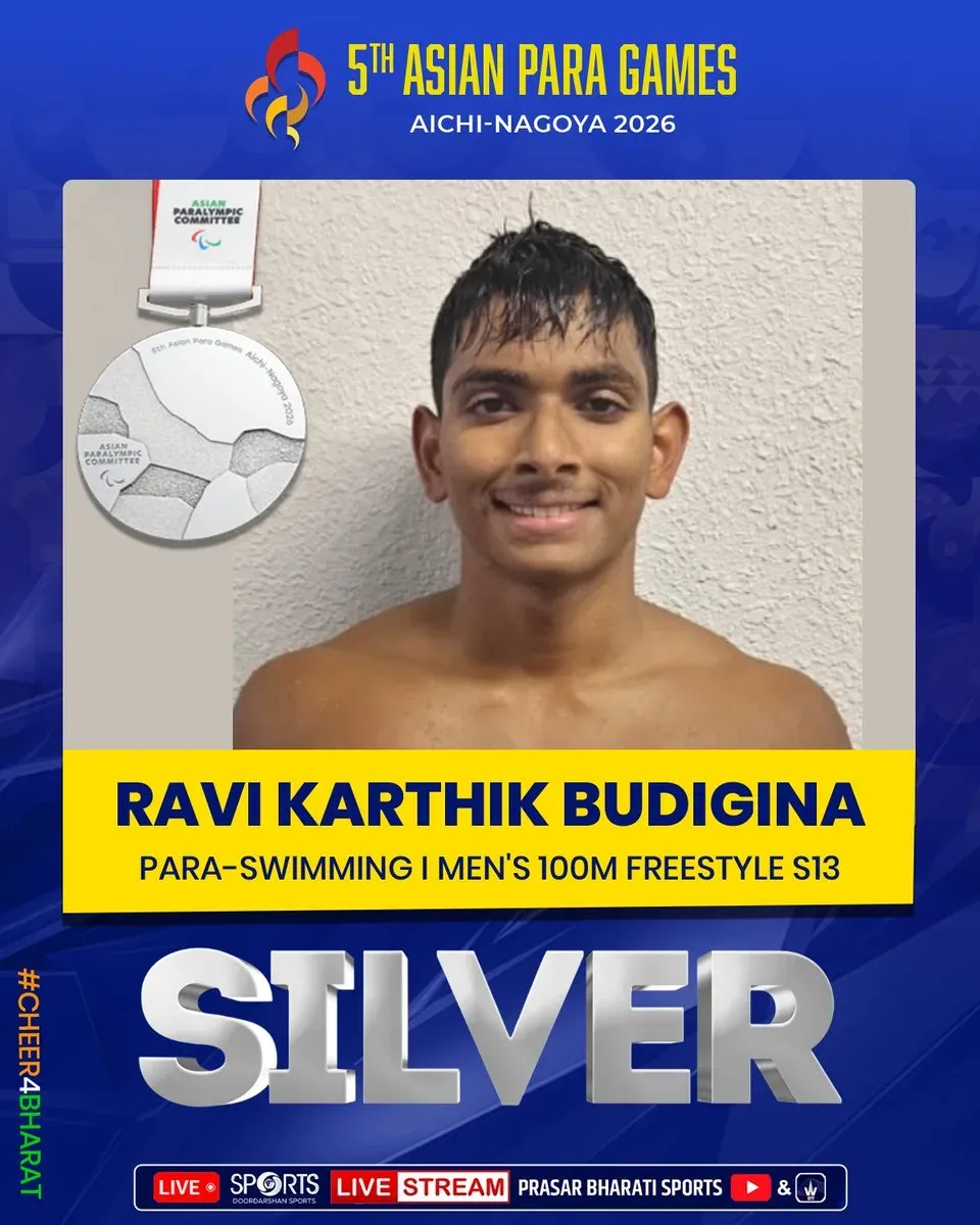 Kishan Reddy hails Ravi Budigina's Silver at Asian Para Games 2026