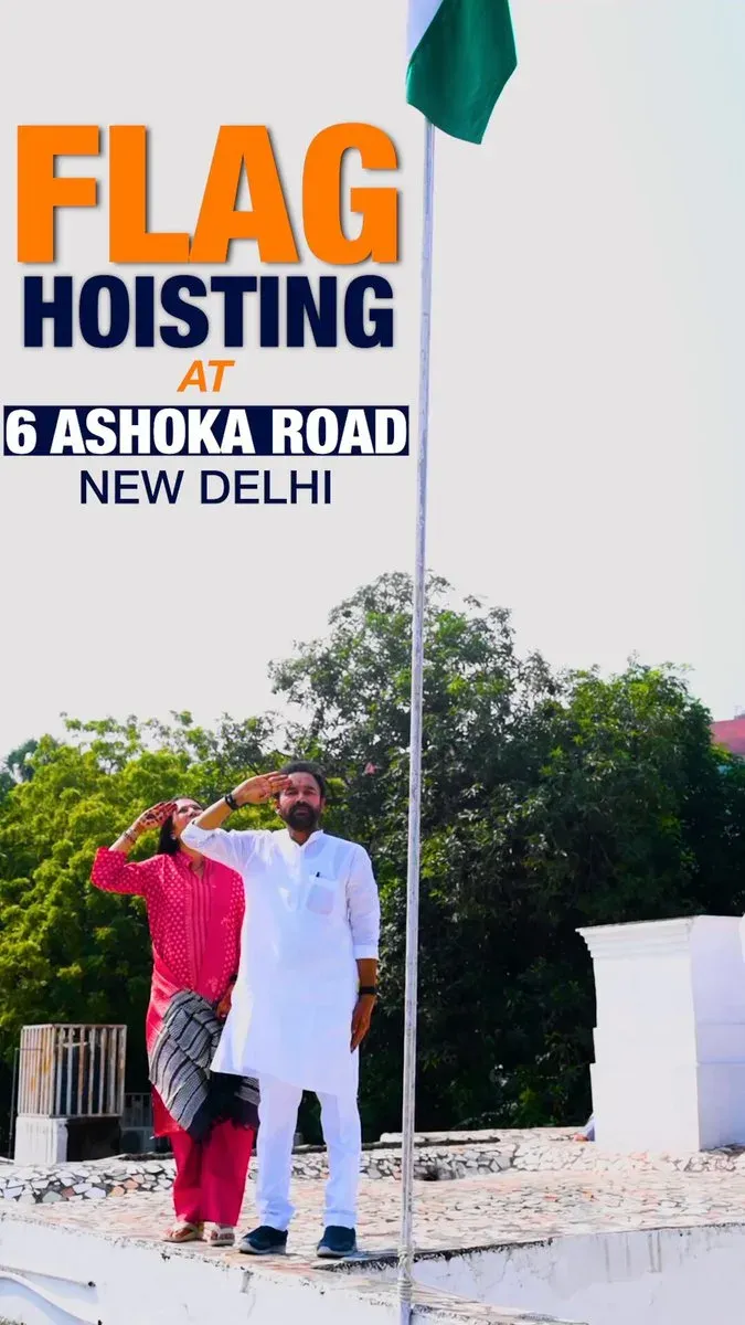 Kishan Reddy hoists tricolor at Delhi home for Har Ghar Tiranga