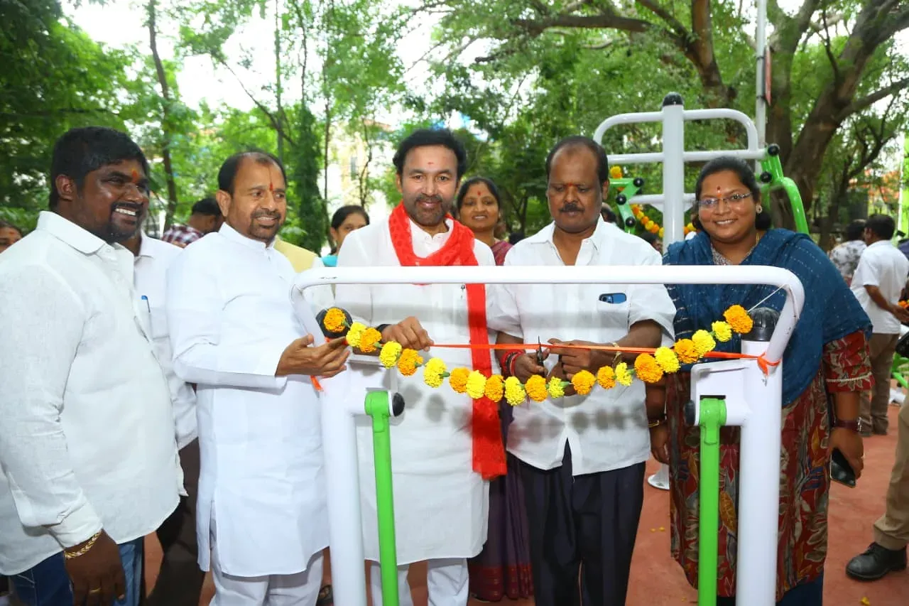 Kishan Reddy Inaugurates Open Gym in Khairatabad Colony