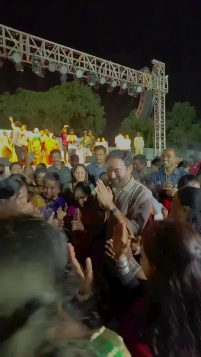 Kishan Reddy joins Bathukamma at Banjara Hills