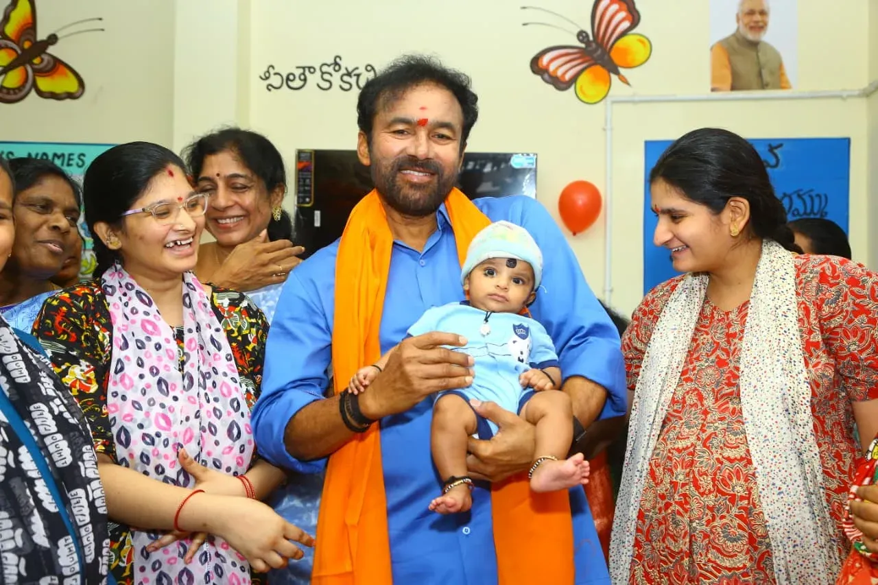 Kishan Reddy joins nutrition awareness drive at Anganwadi event