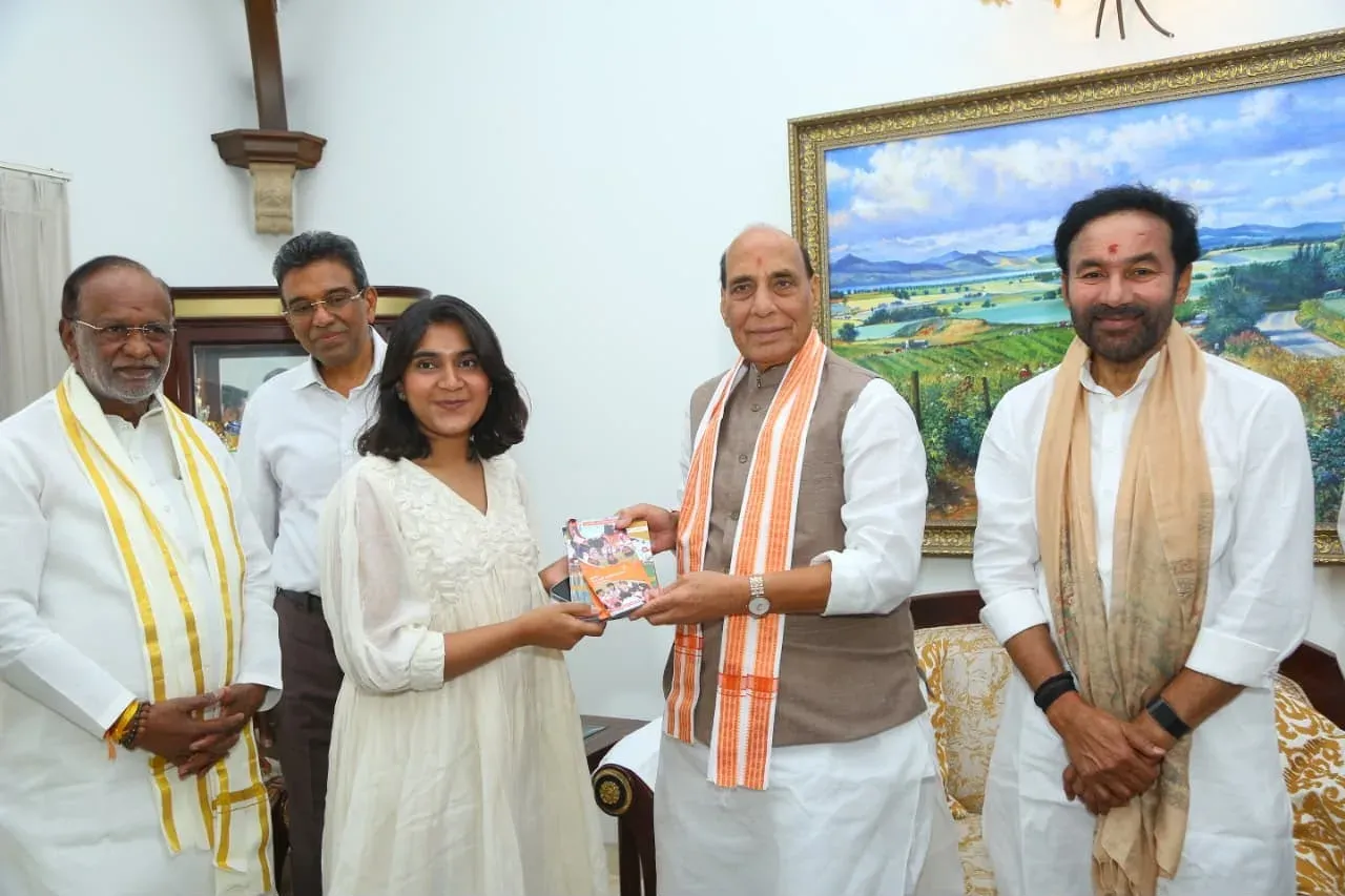 Kishan Reddy joins Rajnath Singh at Viksit Bharat Sammelan in Hyderabad