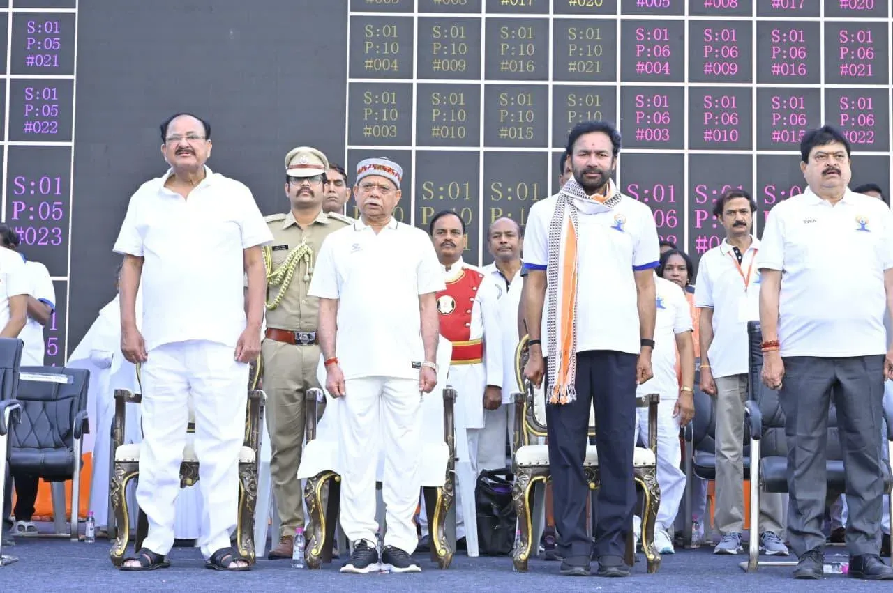 Kishan Reddy joins Yoga Mahotsav countdown in Hyderabad