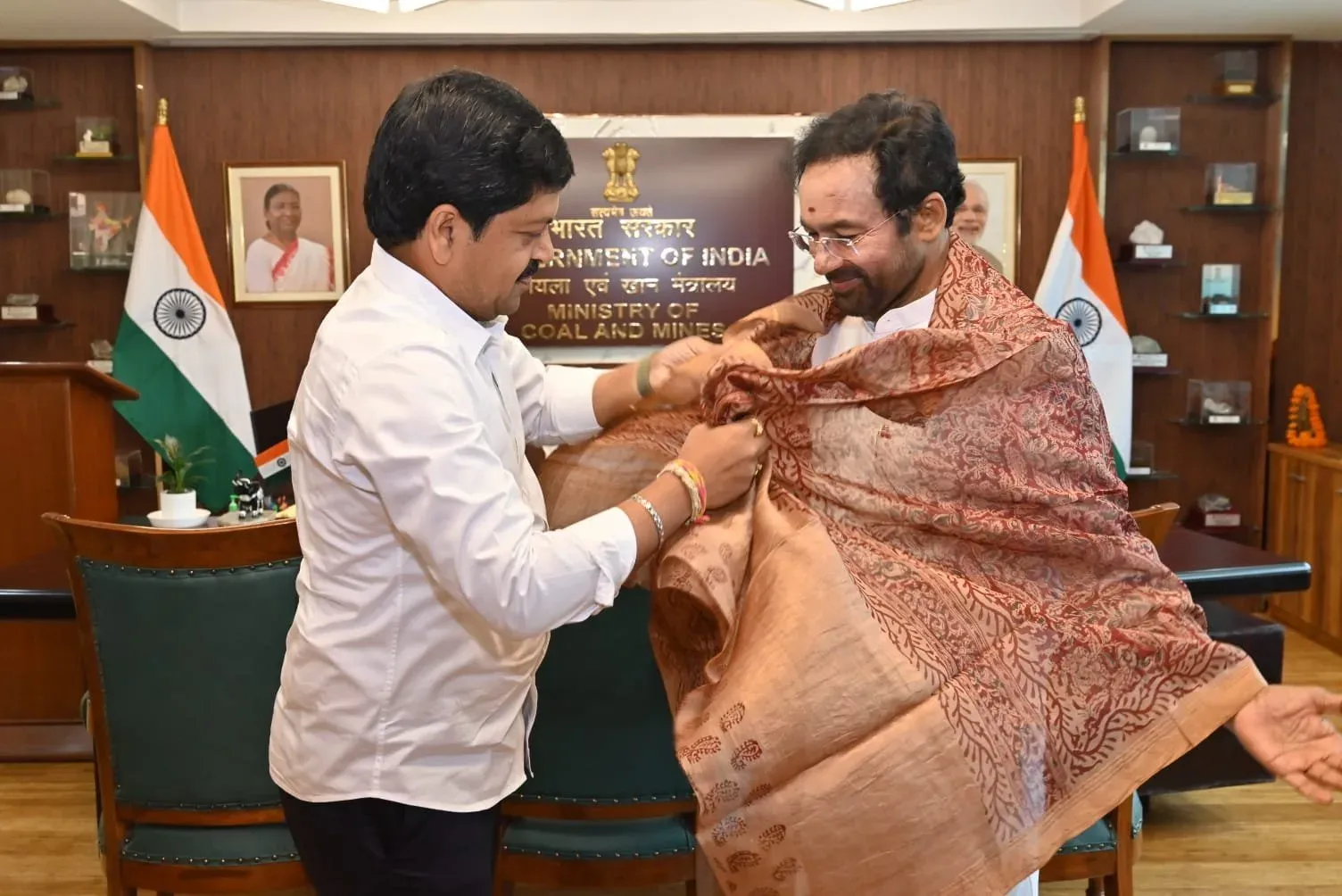 Kishan Reddy meets AP Mines Minister Kollu Ravindra in Delhi