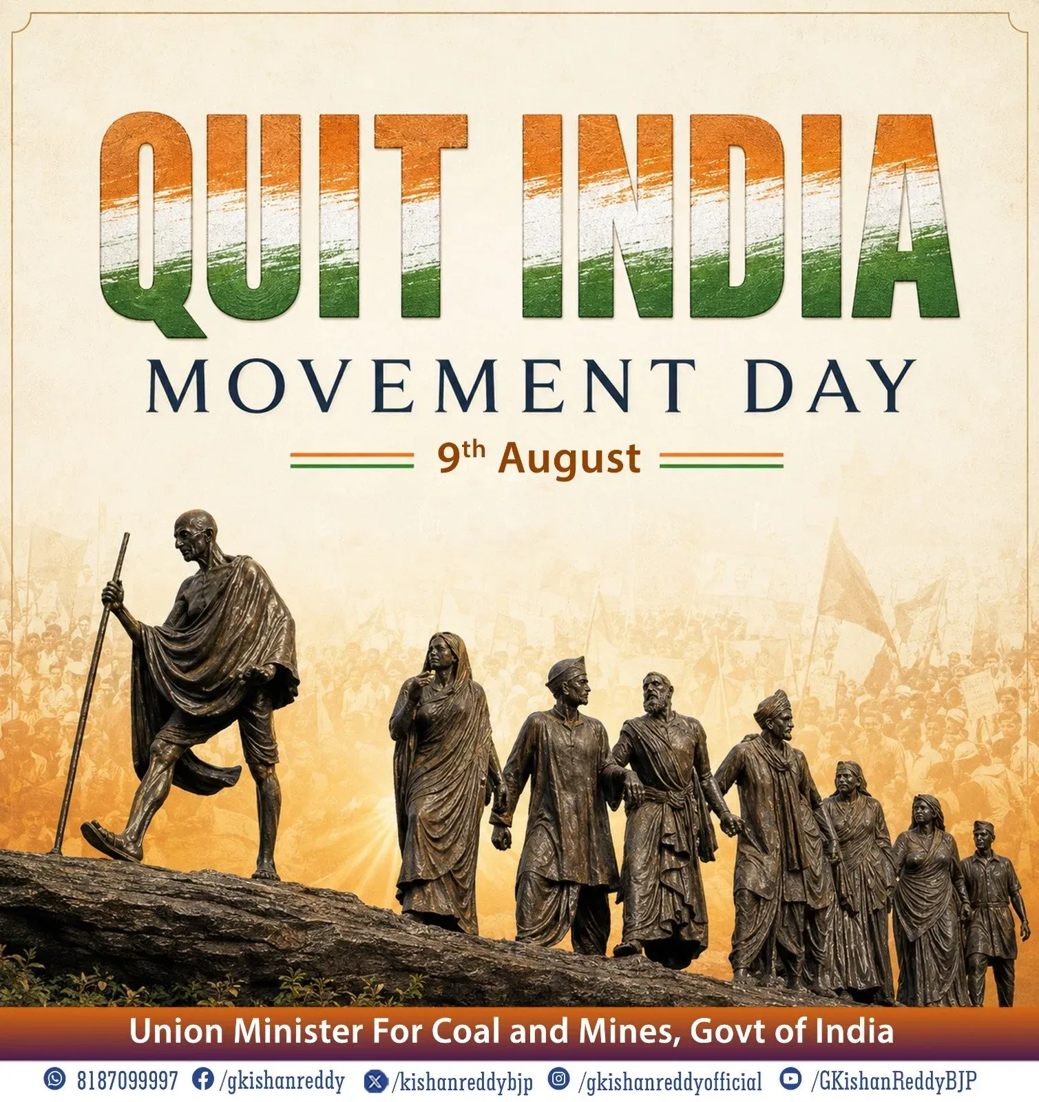 Kishan Reddy Pays Tribute on 84th Quit India Movement Anniversary