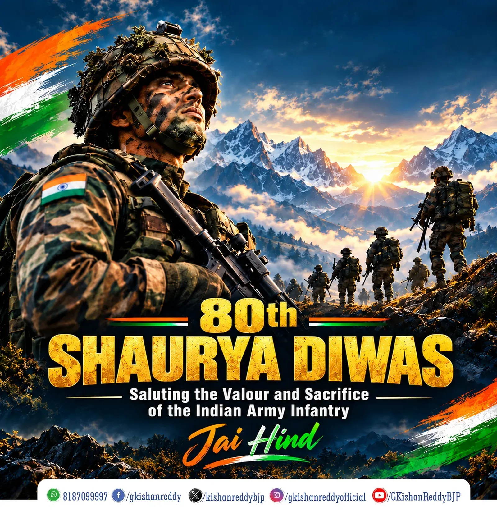 Kishan Reddy Pays Tribute on Infantry Day (Shaurya Diwas)