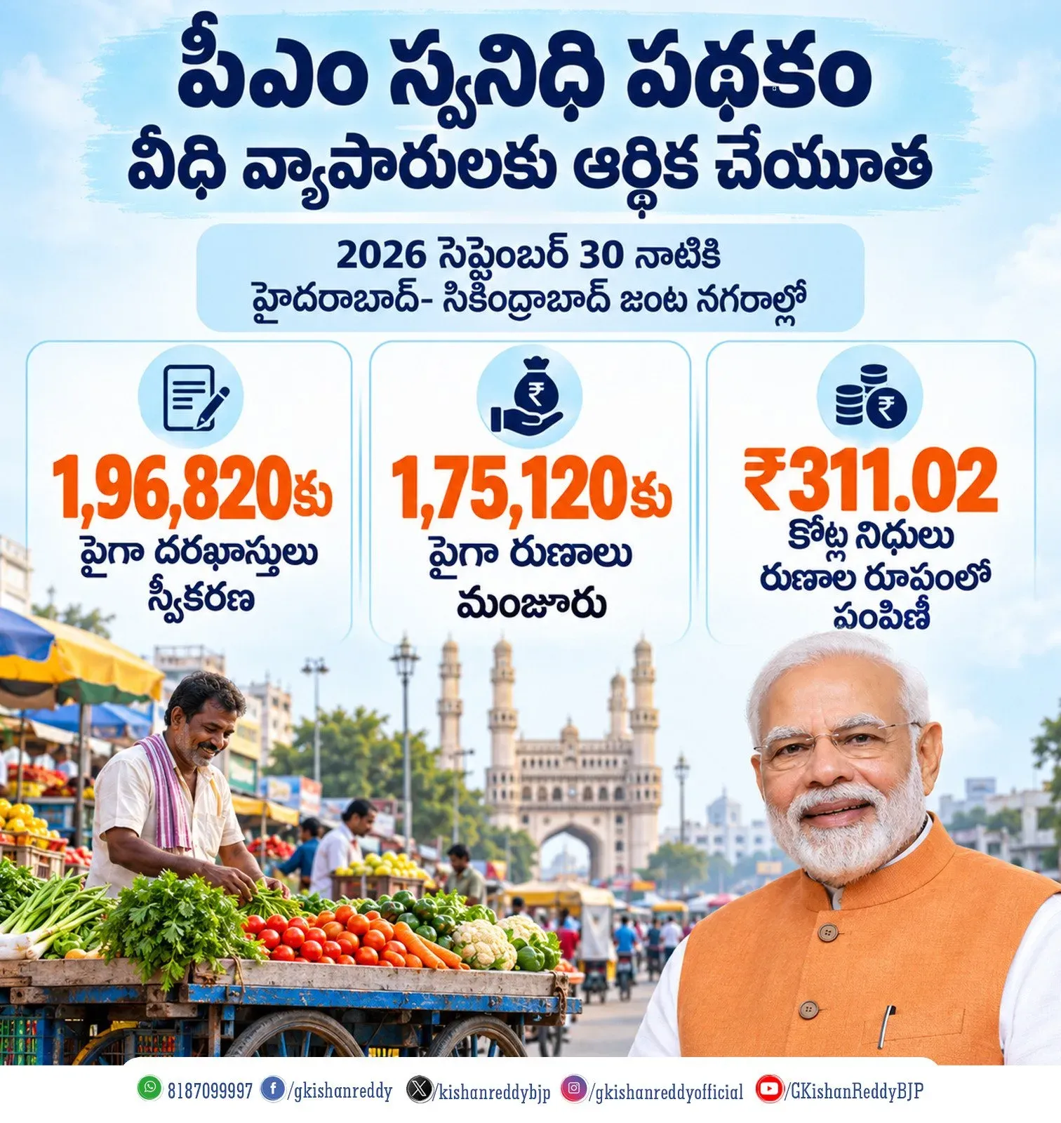 Kishan Reddy: PM SVANidhi lights up Hyderabad street vendors