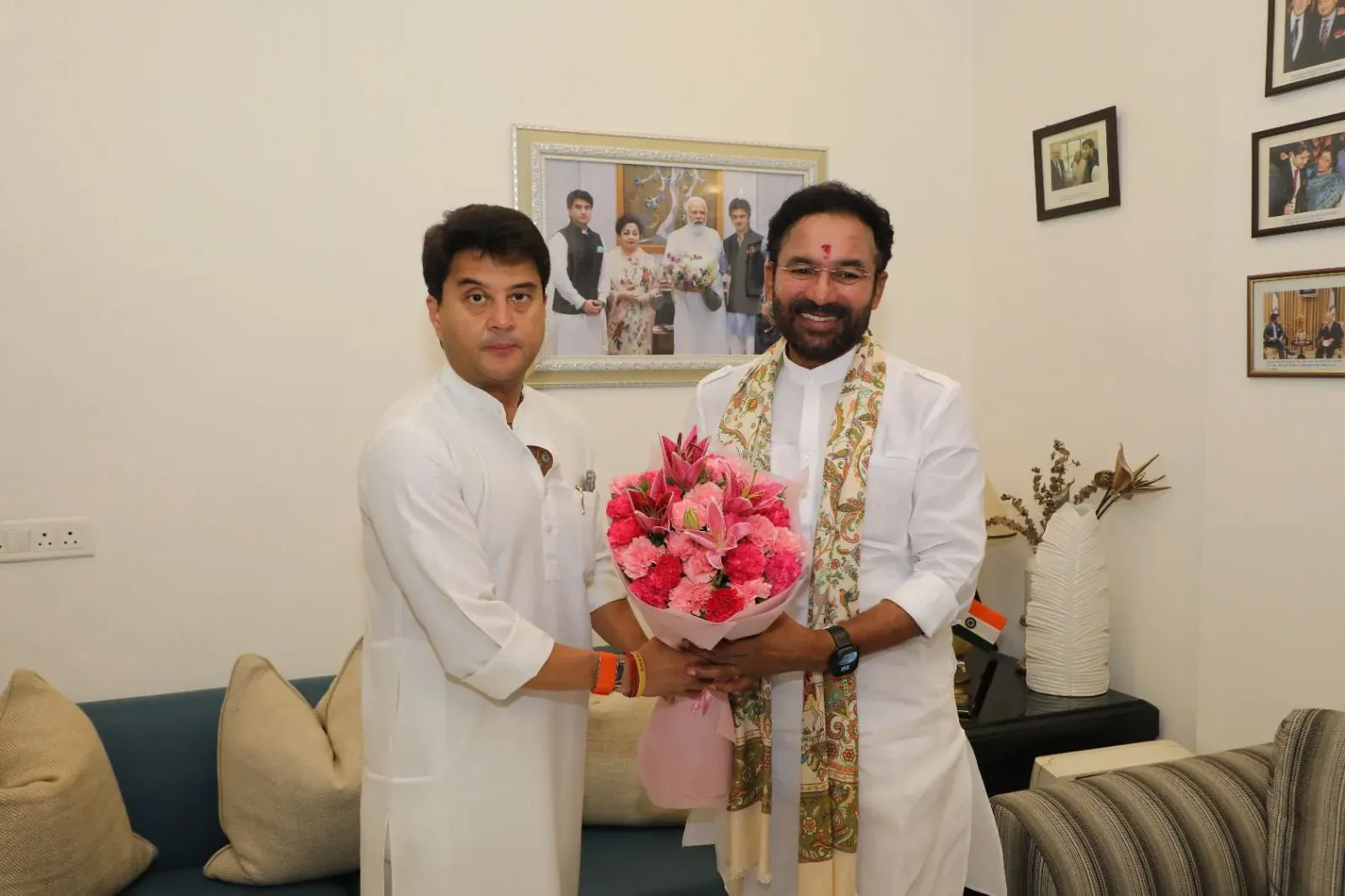 Kishan Reddy thanks Scindia for wishes in brief exchange