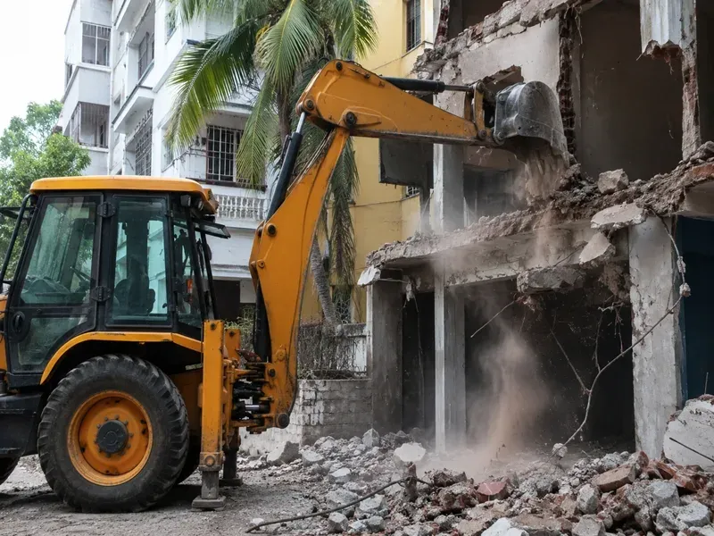 Kolkata: KMC demolishes TMC leader Raju Naskar's building in Beleghata