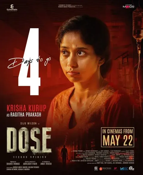 Krisha Kurup as Ragitha Prakash in Malayalam thriller 'Dose', out May 22