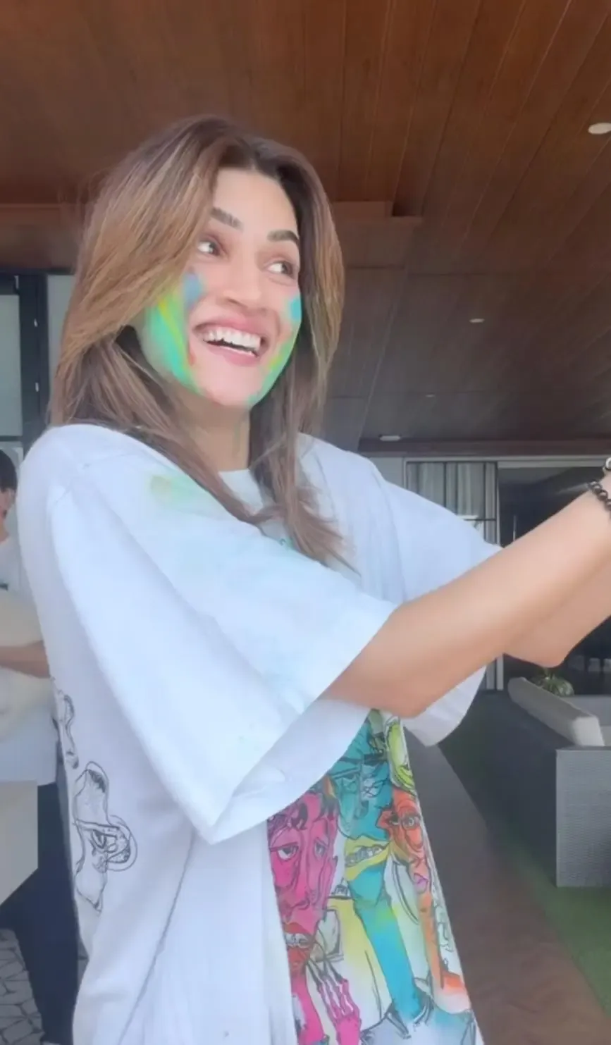 Kriti Sanon Adds Color to Nupur and Stebin's First Holi Celebration as a Married Couple