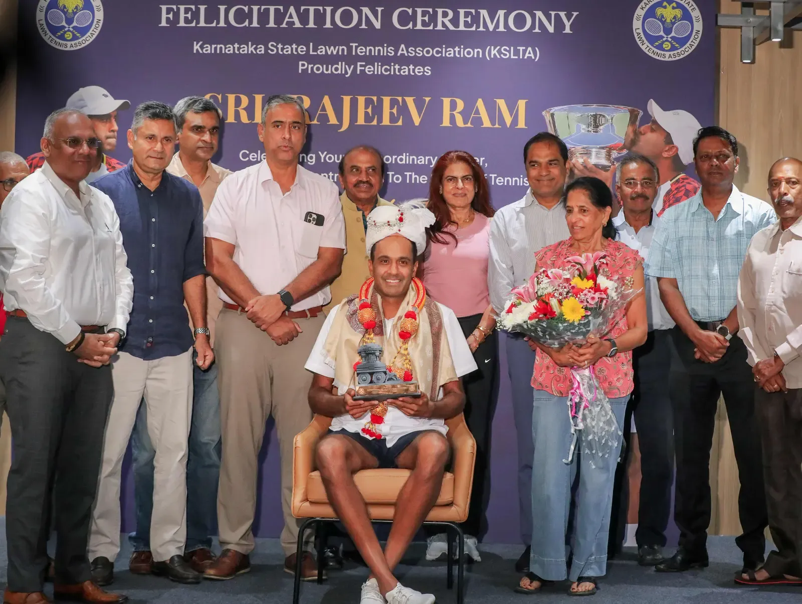 KSLTA felicitates Rajeev Ram in Bengaluru after 22-year tennis career