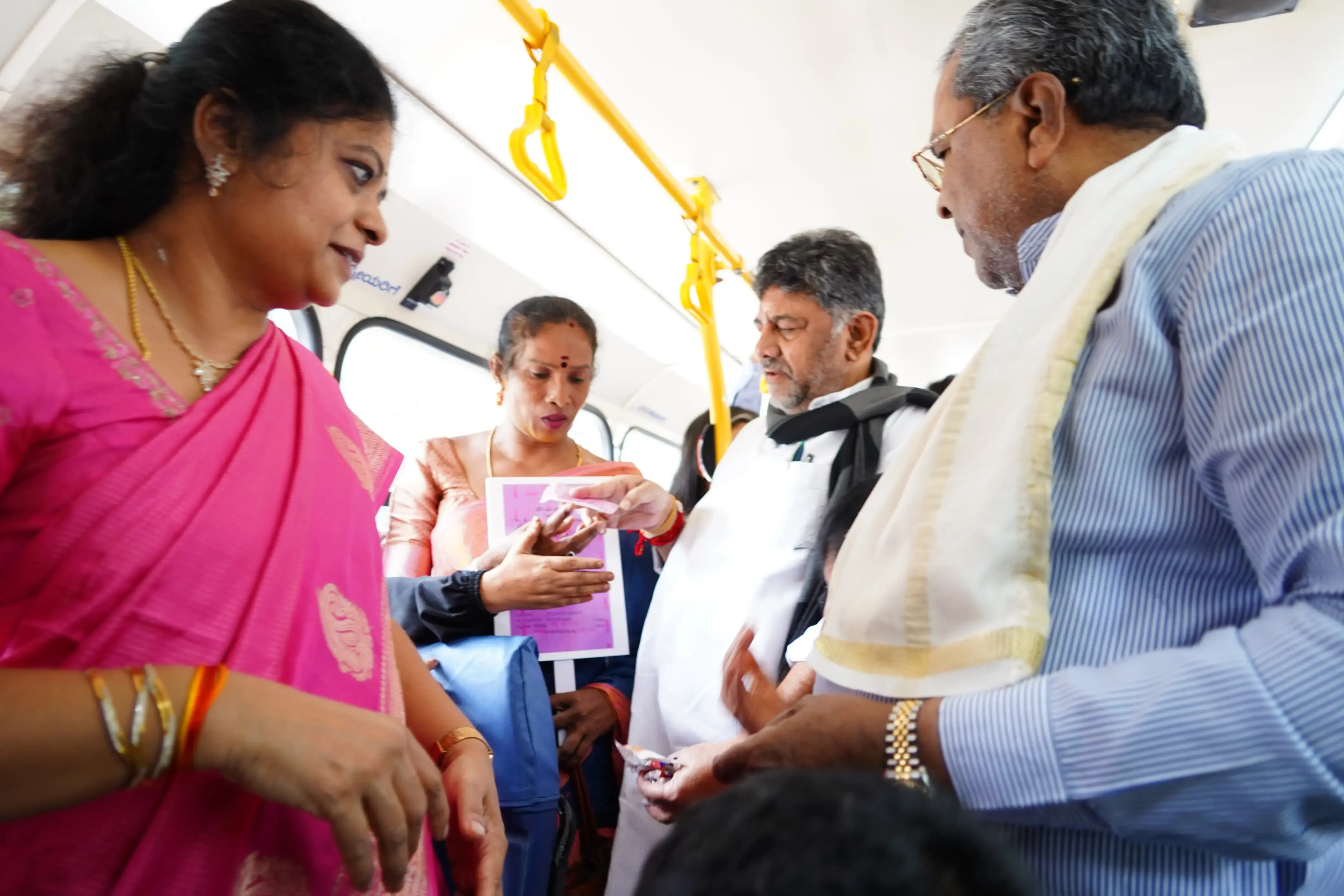 How Did K'taka CM and Dy CM Celebrate the 500th Crore Woman Beneficiary of the Shakti Travel Scheme?