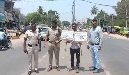 Karnataka Court Orders Man to Hold Traffic Rules Sign as Community Service