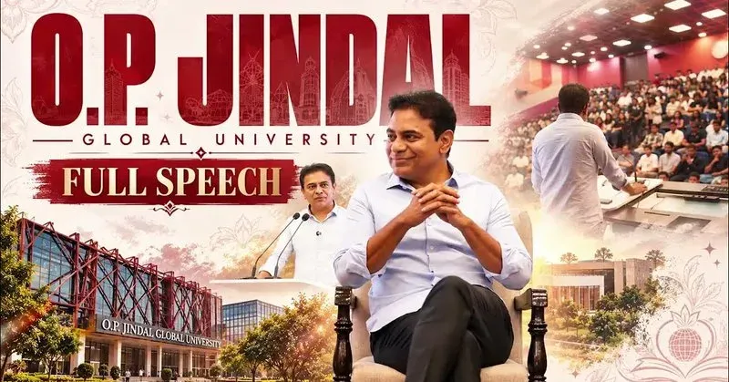 KTR Shares Jindal Global Lecture on Telangana's Startup Story