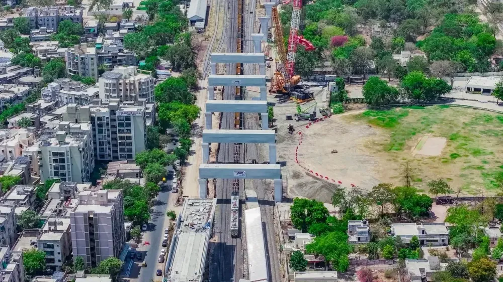 Bullet train project: Five heavy portal beams launched over Ahmedabad-Vadodara railway line in 22 days 