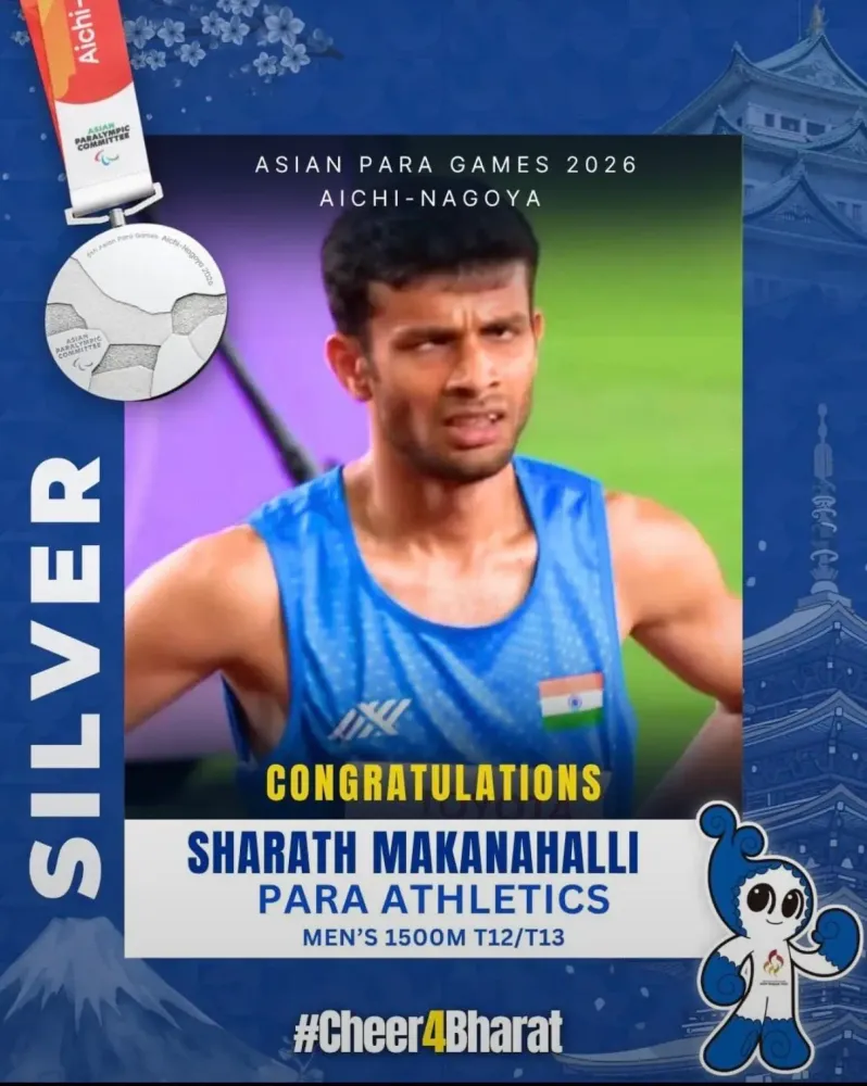 CM Karnataka Hails Sharath Makanahalli's Silver at Asian Para Games