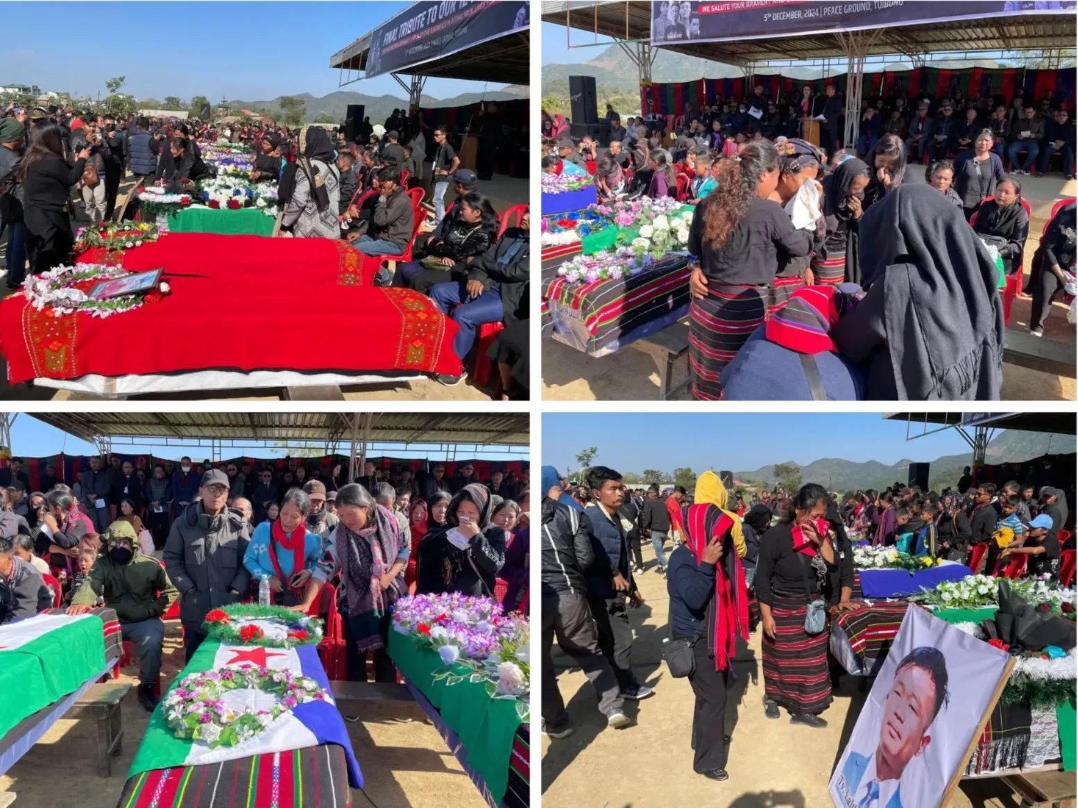 Mass Burial for 12 Kuki-Zo Tribals Conducted in Manipur; Thousands Attend