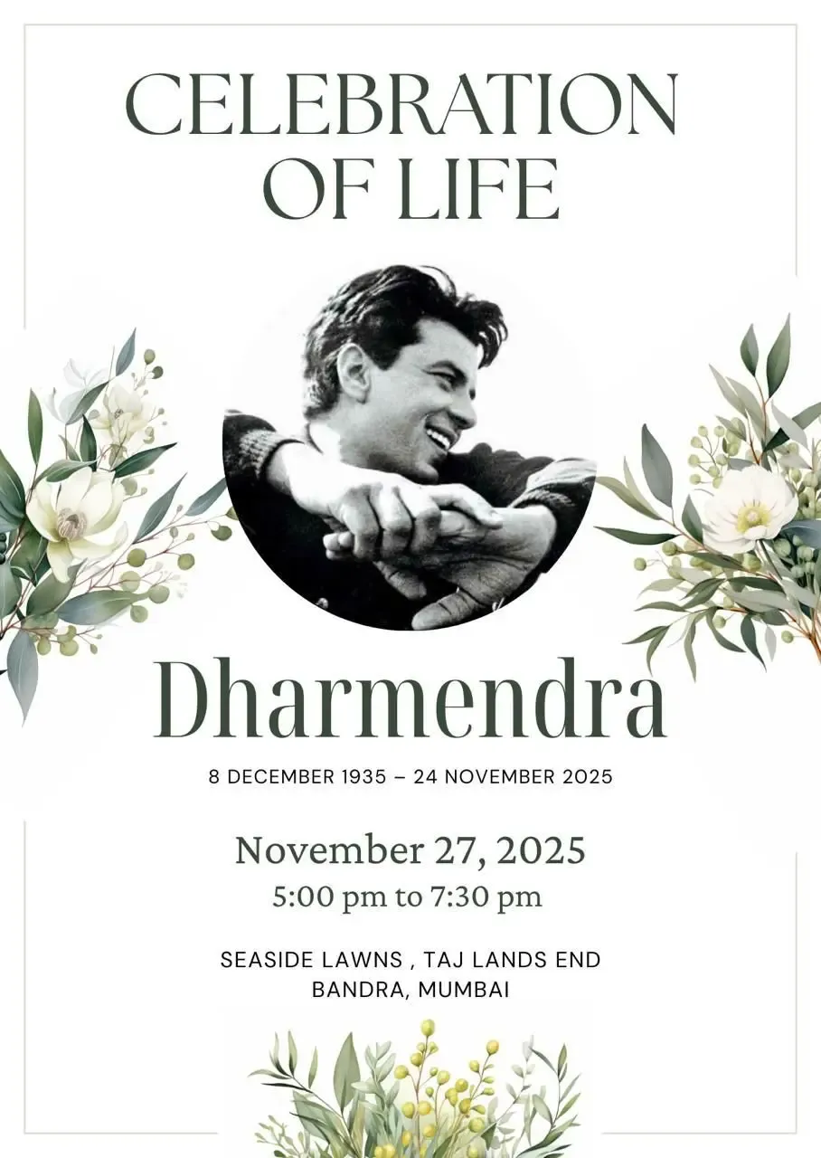 Will the Late Dharmendra's Prayer Meet, 'Celebration of Life', Be Held on Nov 27?