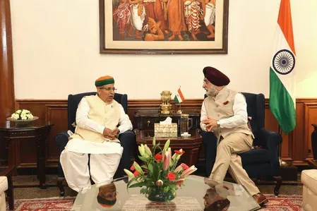 Law Minister Meghwal meets Delhi L-G Sandhu at Lok Niwas