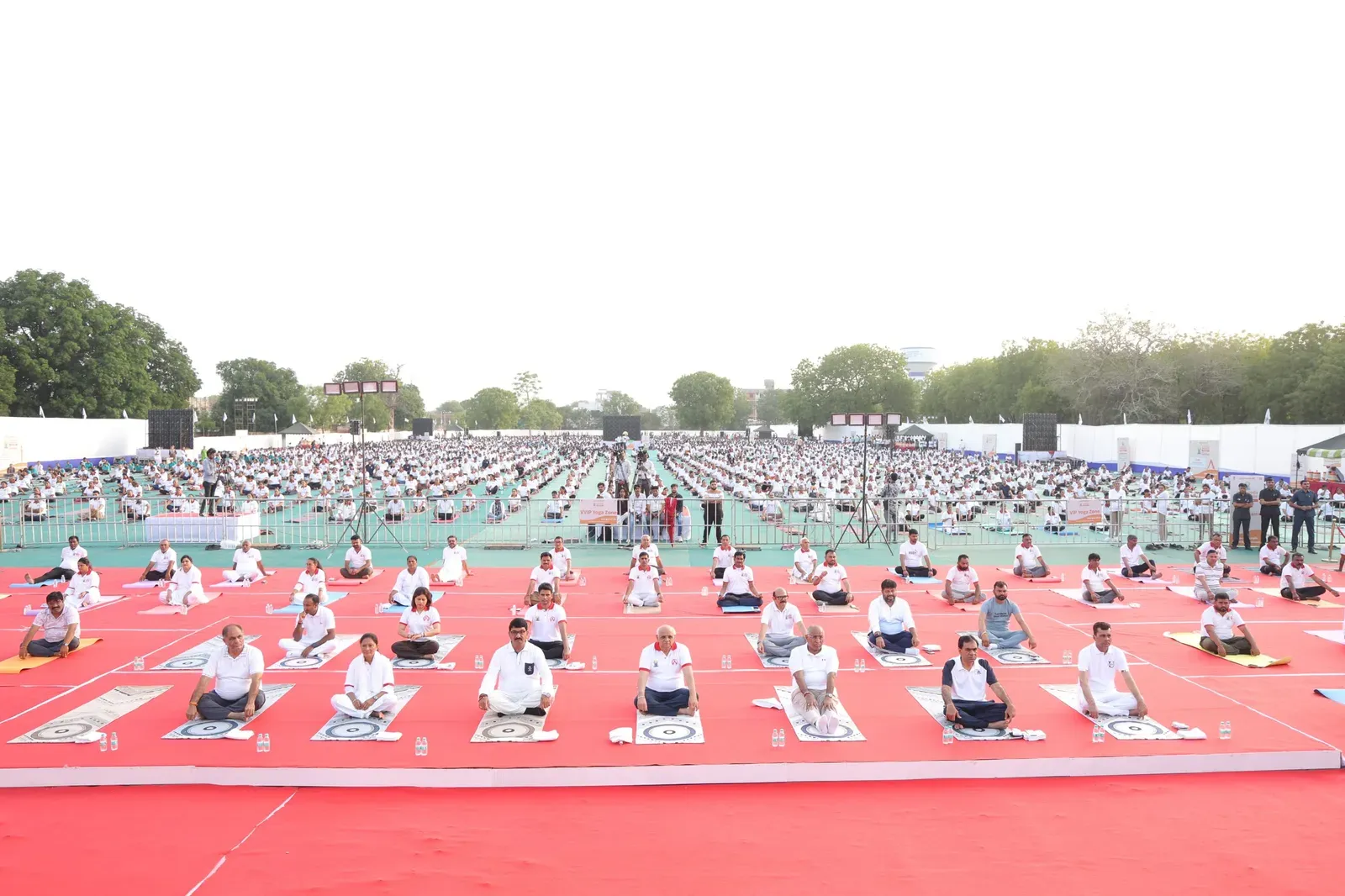 Gujarat Yoga Day 2025: CM Bhupendra Patel leads mass session, 1.25 crore join