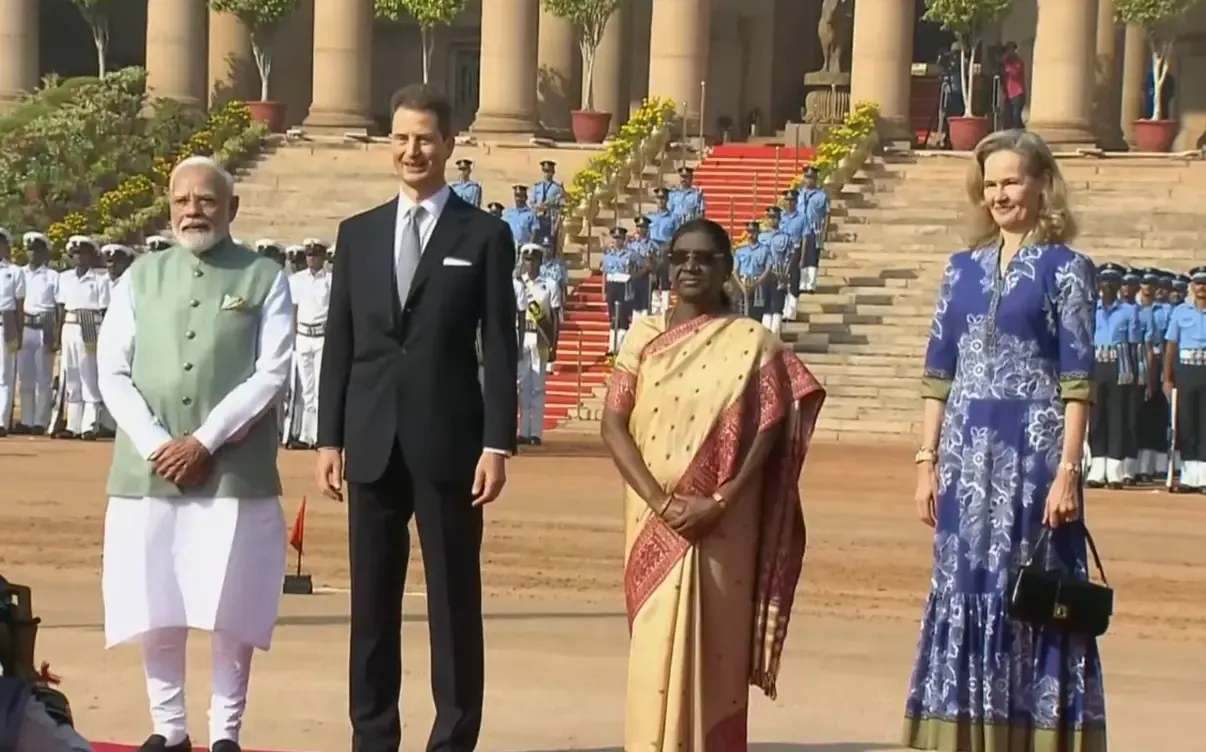 Liechtenstein Prince Alois gets ceremonial welcome at Rashtrapati Bhavan