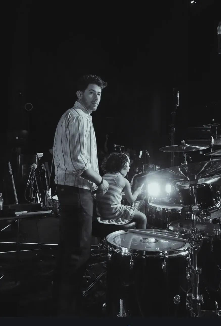 Malti Marie plays drummer girl at Nick Jonas' rehearsals in Las Vegas