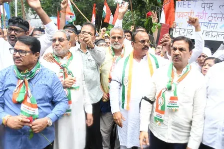 Maharashtra Congress marches to BJP office over NEET lathi charge on students