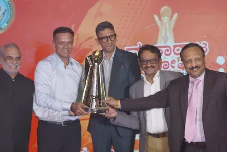 Rahul Dravid unveils Maharaja Trophy KSCA T20 Season 5 trophy in Bengaluru