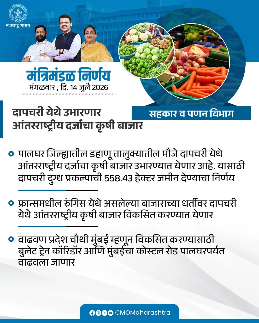 Maharashtra CM Fadnavis Cabinet Takes Decisions on Cooperation & Marketing