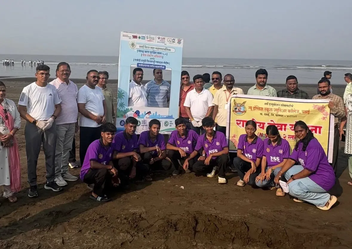 राजोडी बीच पर मेगा सफाई अभियान: 2,000 स्वयंसेवकों ने 2 किमी क्षेत्र से हटाया 15 टन कचरा