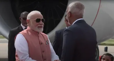 मालदीव पहुंचे प्रधानमंत्री मोदी, स्वतंत्रता दिवस समारोह में होंगे मुख्य अतिथि; राष्ट्रपति मुइज्जू ने किया स्वागत