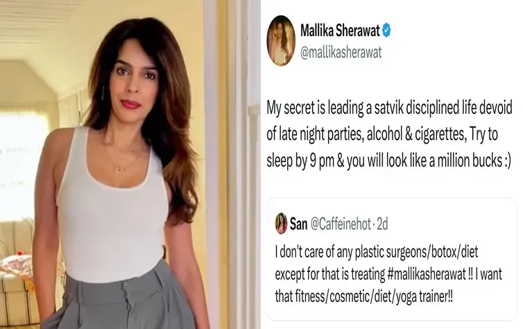 Mallika's Secret to Radiance: No Late-Night Revelries, Alcohol, or Cigarettes
