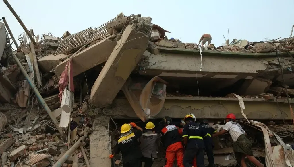 Rescue Operation in Myanmar's Nay Pyi Taw After Earthquake