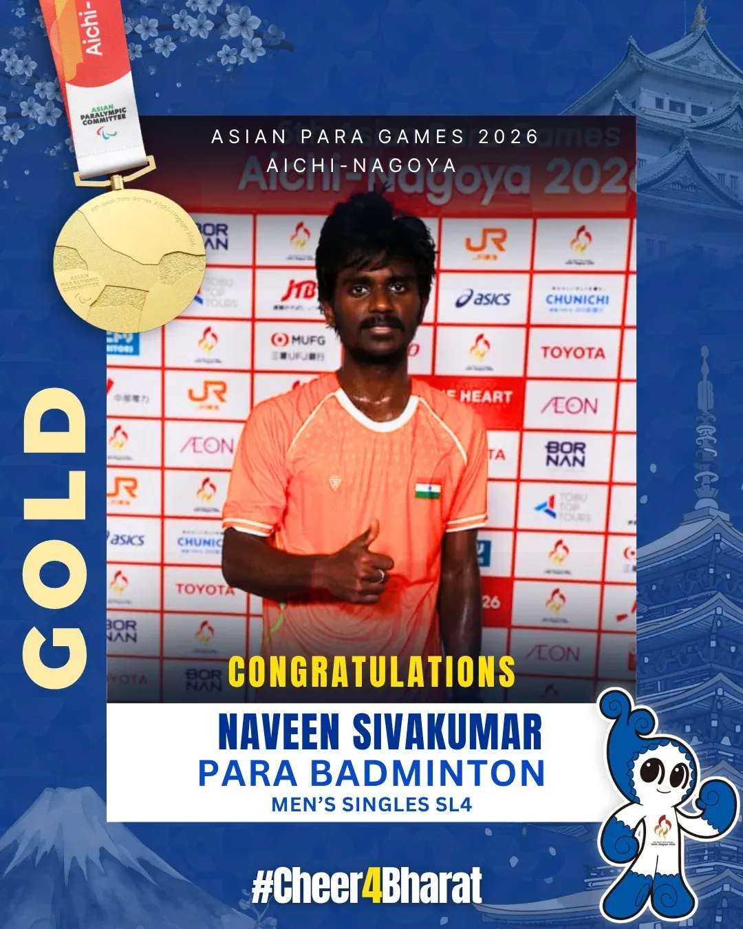Mandaviya hails debutant Naveen's Para Games badminton gold