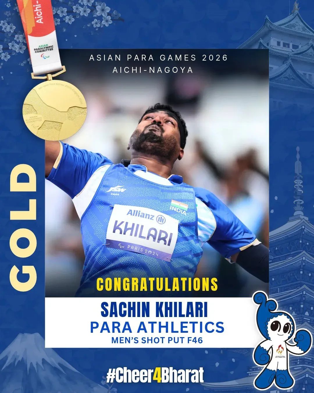 Mandaviya hails India's historic 1-2-3 sweep in Shot Put F46