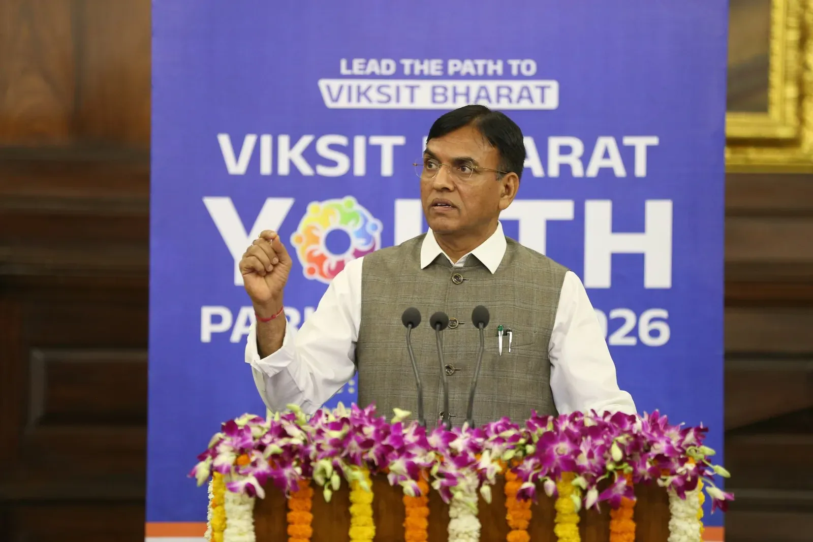 Mandaviya Hails Youth Energy at Viksit Bharat Youth Parliament 2026
