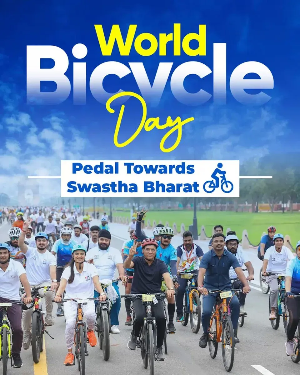 Mandaviya Marks World Bicycle Day With Fitness Push