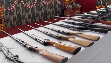 Manipur: 46 KCP militants surrender with arms in Imphal East