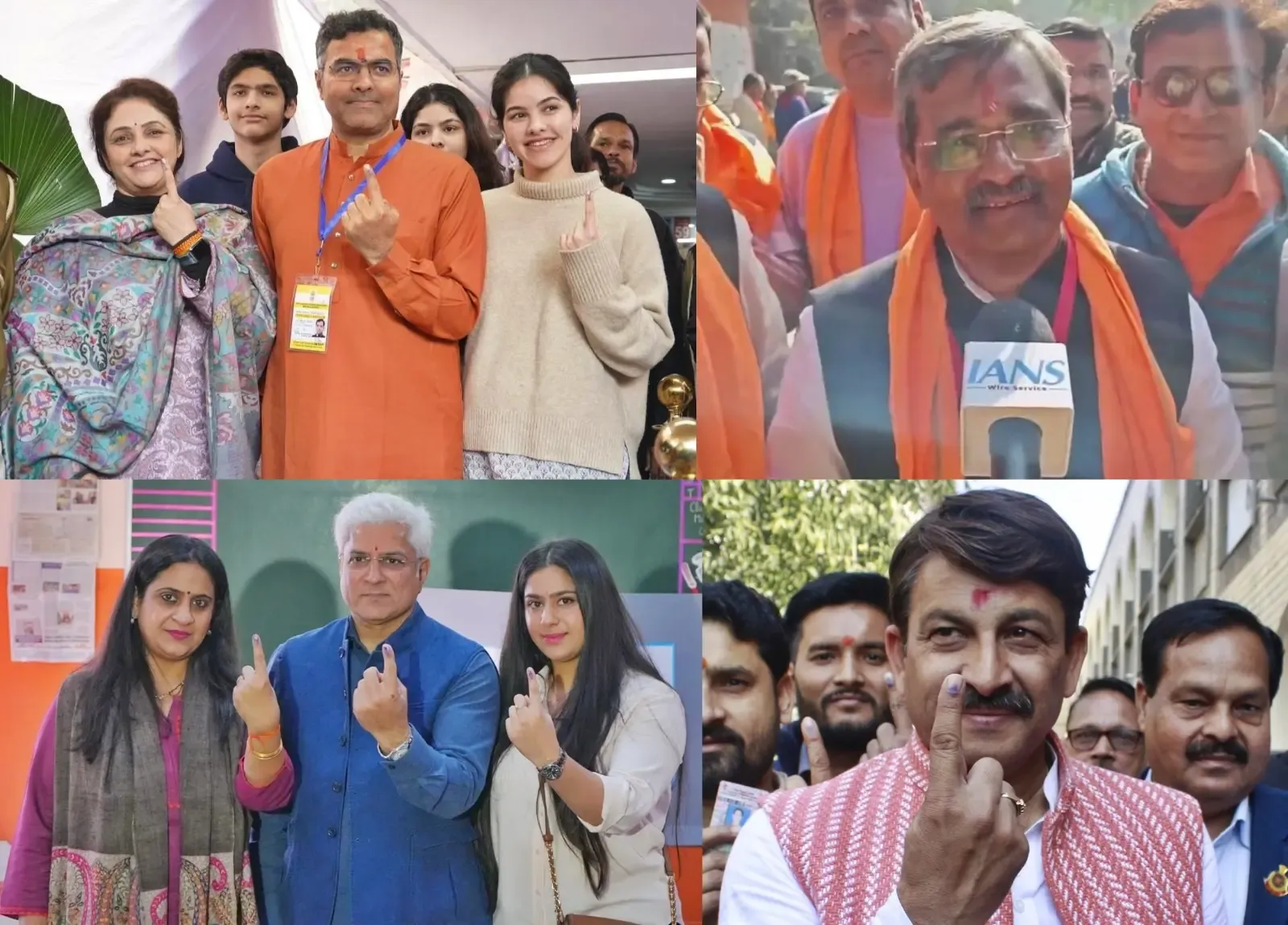 BJP Leaders, Including Manoj Tiwari, Cast Votes and Encourage Delhi Residents to Participate