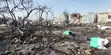 Devastating Fire Destroys Hundreds of Slums Near Delhi's Matiala Fish Market