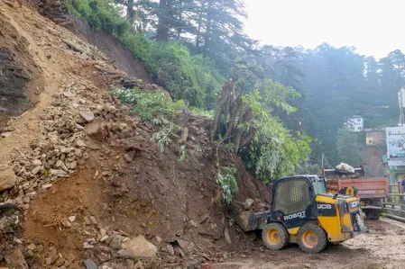 Shimla landslide near Sanjauli College puts several houses at risk