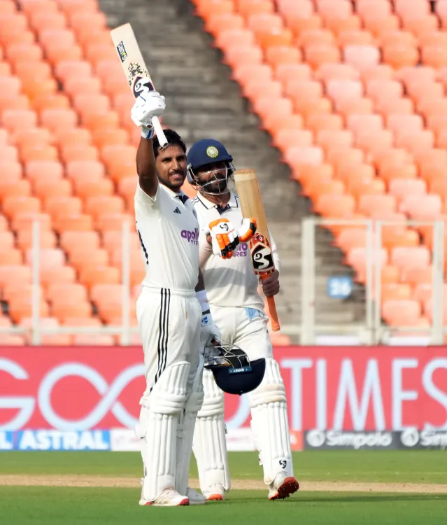 How did centuries by Rahul, Jurel, and Jadeja propel India to 448/5 against the West Indies?
