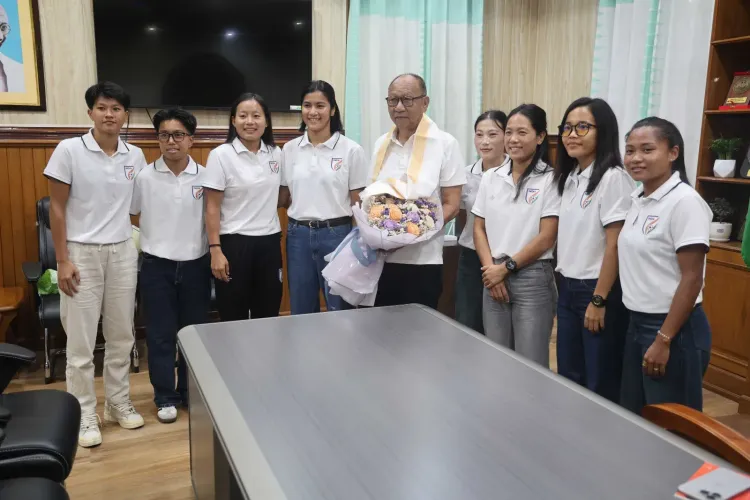 9 Manipuri footballers in SAFF title squad meet CM, seek women's football boost