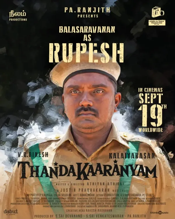 What Are the Character Names of Shabeer Kallarakkal and Balasaravanan in Thandakaaranyam?