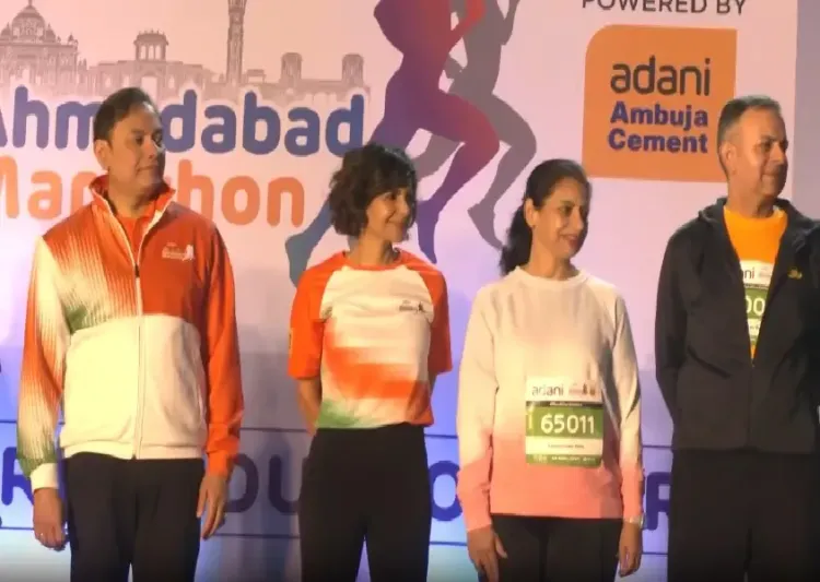क्या प्रीति झंगियानी और मंदिरा बेदी ने अदाणी अहमदाबाद मैराथन में सशस्त्र बलों को सलाम किया?