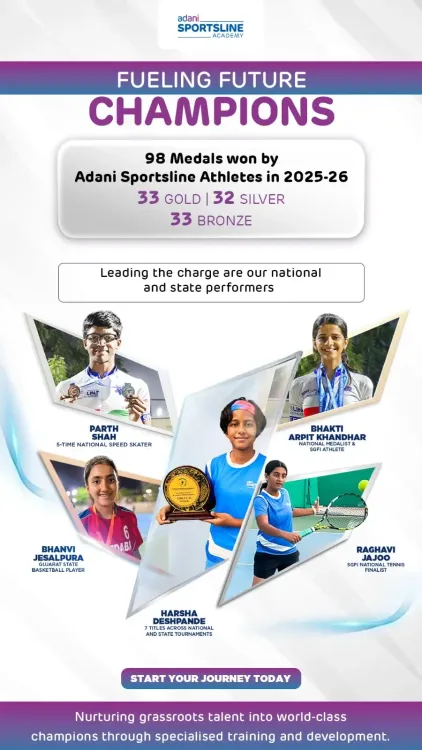Adani Sportsline Academy Athletes Achieve 98 Medals in Varied Sports for 2025-26 Season