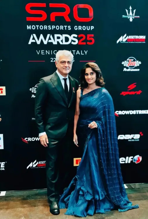 Ajith Kumar presented 'Gentleman Driver of the Year Award' in Venice; Shalini says honoured to stand beside him 