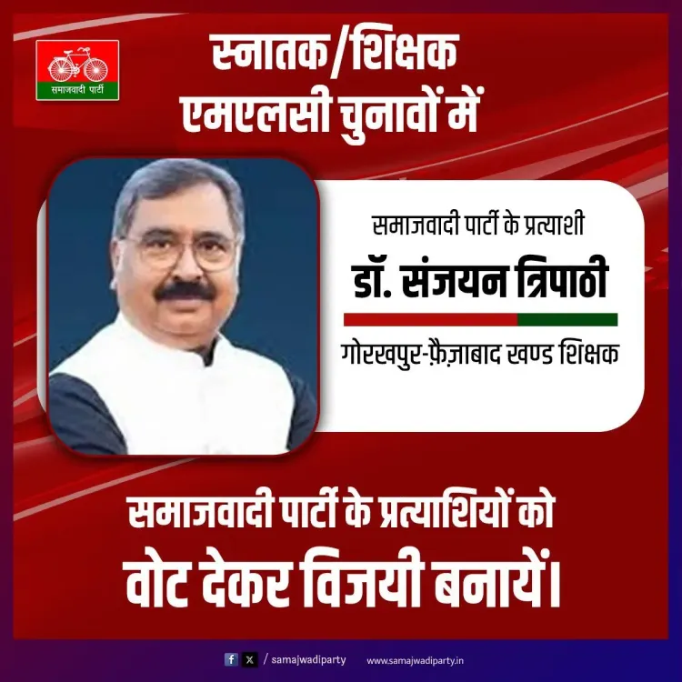 Akhilesh backs SP's Dr. Sanjayan Tripathi for Gorakhpur-Faizabad MLC seat